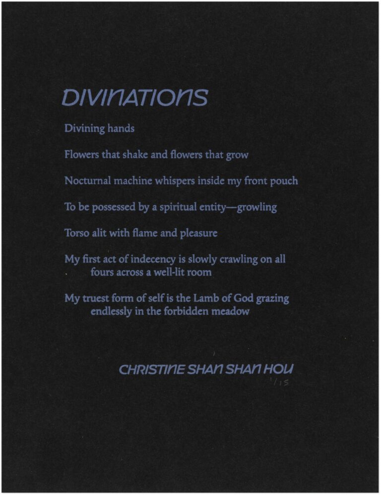 Divinations – Christine Shan Shan Hou